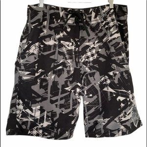 Ocean Core Swim Board Shorts Black Grey White Size 36